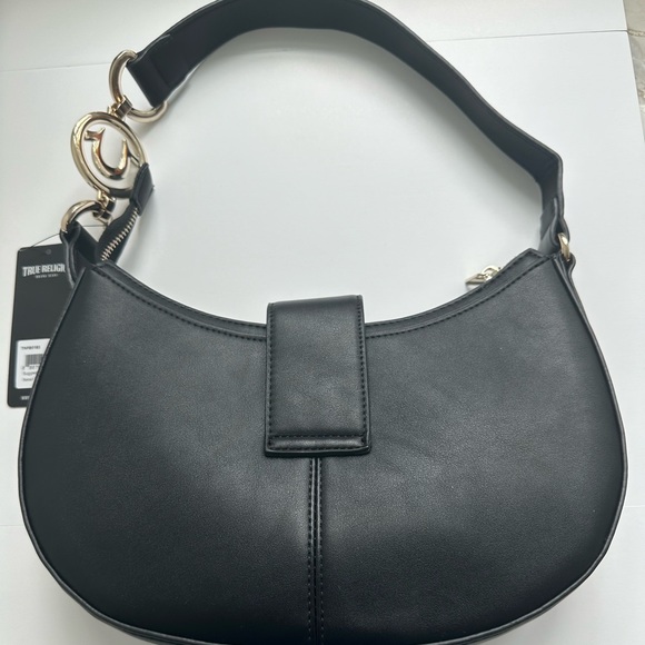 NWT Horseshoe Crescent Purse by True Religion Brand Jean. Shoulder bag. Black. - Picture 2 of 16